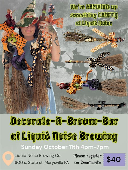 Decorate a Broom at Liquid Noise Brewing