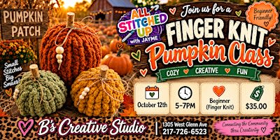 Finger Knitting PUMPKIN