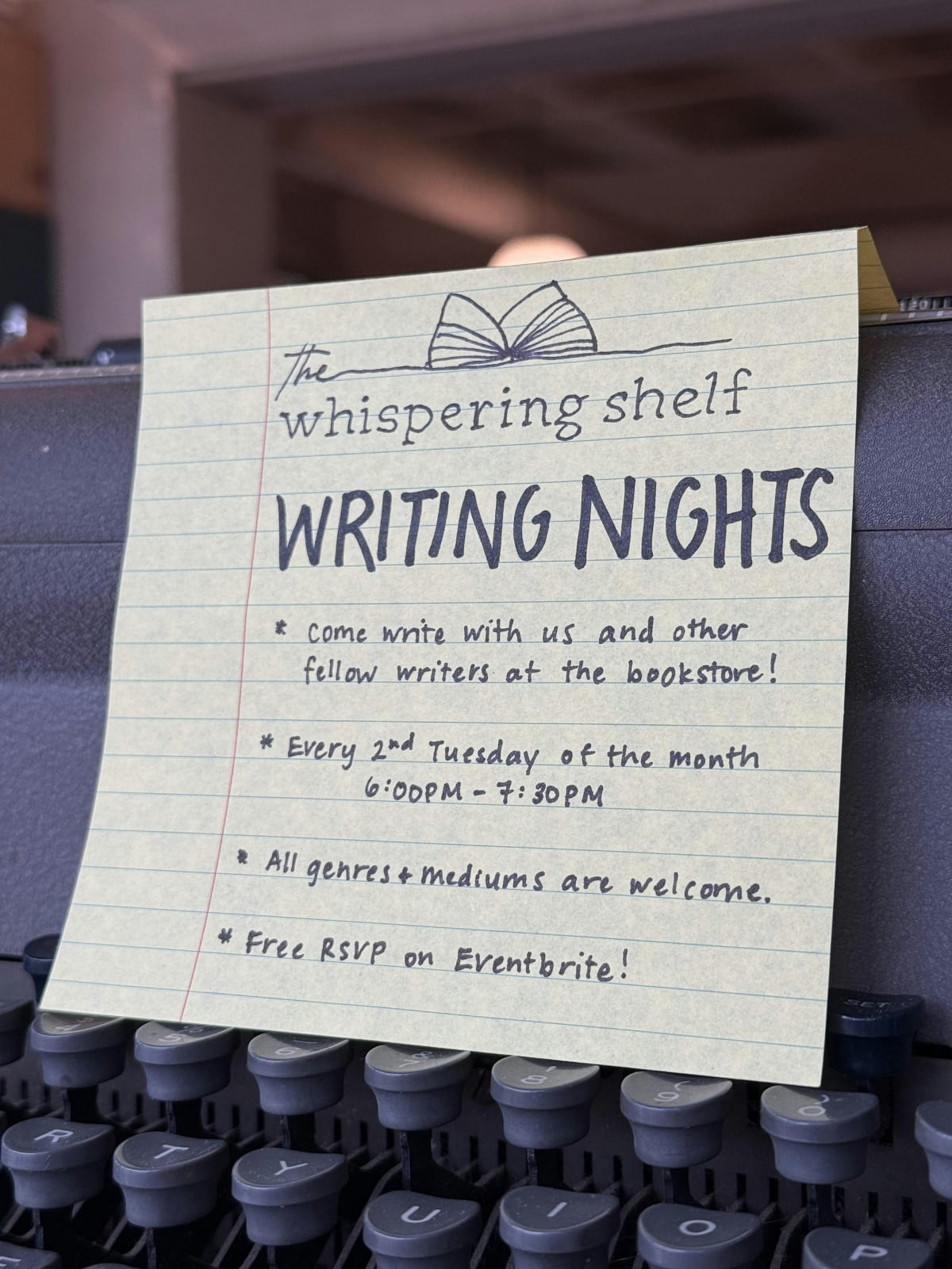 DEC Writing Night at The Whispering Shelf