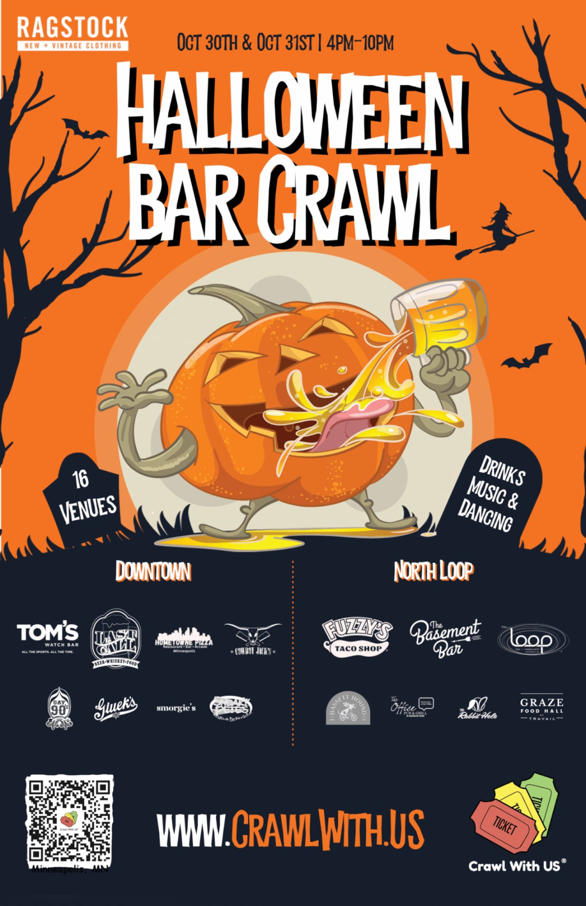Crawl With Us Halloween Bar Crawl