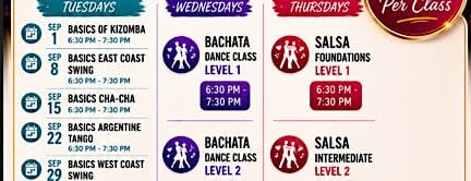 CUMBIA  BASICS  DANCE GROUP CLASS (TUESDAYS)