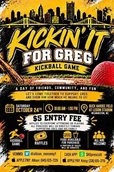 KICKIN’ IT FOR GREG!  A Community Kickball Fundraiser