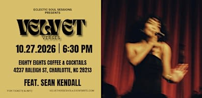 Velvet Verses (Live Music & Spoken Word) Feat. Sean Kendall - 10/27