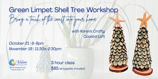 Create Beautiful Coastal Home Décor, Green Limpet Shell Tree Workshop