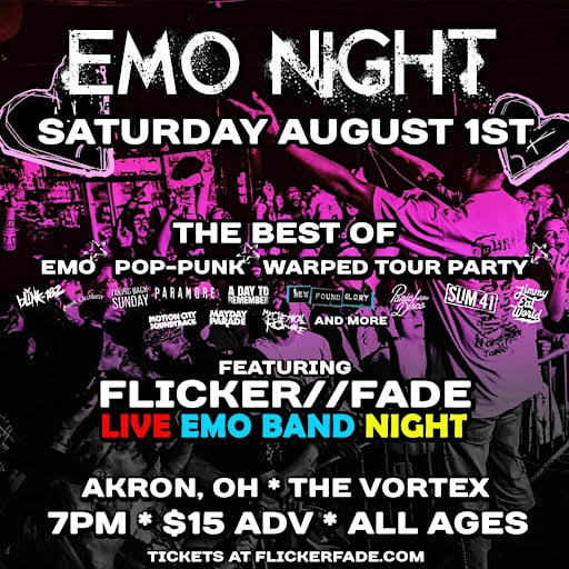 EMO NIGHT ft. Flicker//Fade Live Emo Band Night (AKRON)