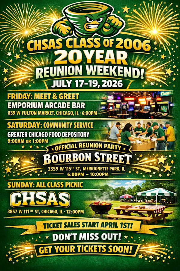 CHSAS Class of 2006: Reunion Weekend - Official Reunion Party
