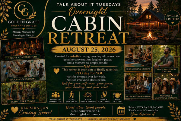 Talk About It Tuesdays Overnight Cabin Retreat