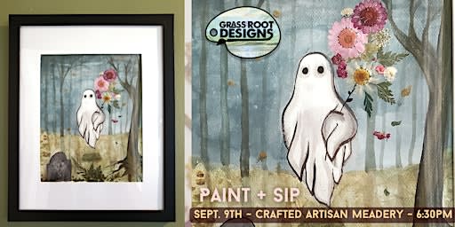 Framed Pressed Floral Ghost in Woods| Crafted Artisan Meadery