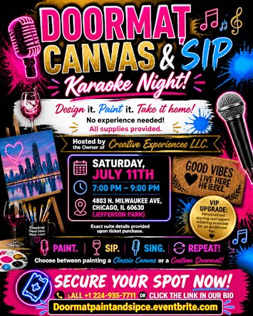 Doormat Paint, Sip & Karaoke Night