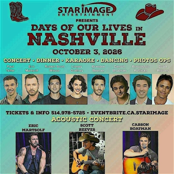 Days Of Our Lives Concert, Dinner & Karaoke  Dance Party in Nashville Oct 3