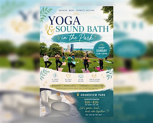 Sunday Yoga and Sound Bath at Grandview Park (with a city view)