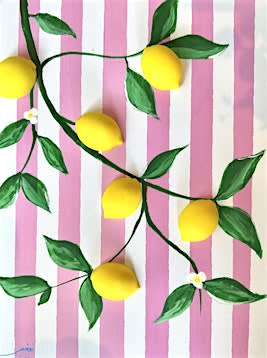 3D Lemon Canvas Painting craft workshop in Montgomery County, Md.