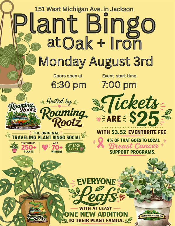 Plant Bingo at  Oak + Iron / 80+ houseplants won!