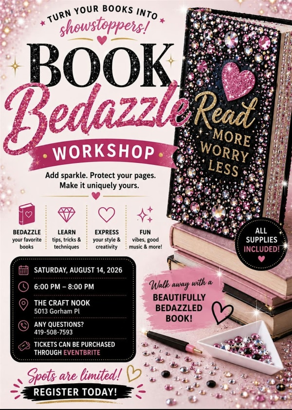Book Bedazzling workshop