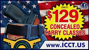 16 Hour Concealed Carry Class Saturday's & Sunday's 9:00 A.M. to 6:00 P.M.