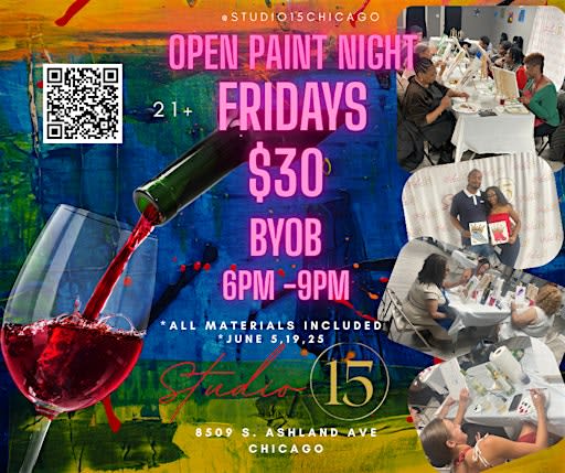 Open Paint Night at Studio15 Chicago Art Gallery