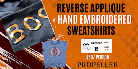 Reverse Applique Hand Embroidered Sweatshirts