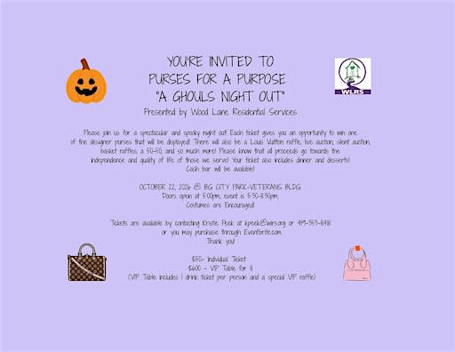 Purses for a Purpose, "A Ghouls Night Out"