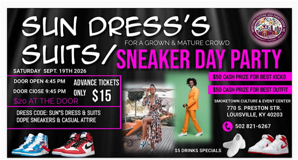 Sun dress’s, Suits & Sneakers Day Party