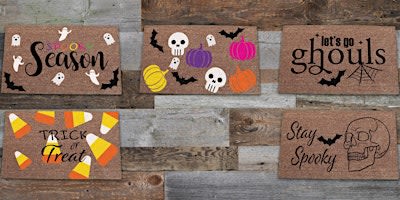 Halloween doormat painting class at The Vineyard at Hershey