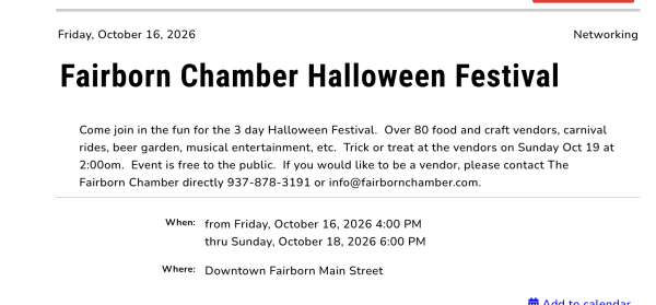 Fairborn Chamber Halloween Festival