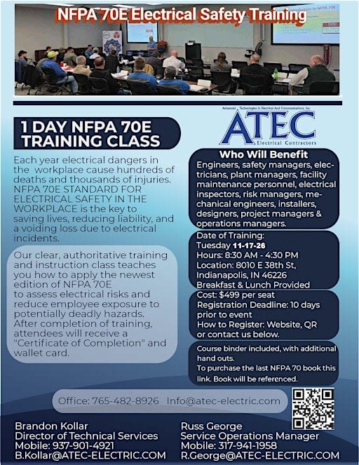NFPA 70E Electrical Safety Training Class Presented by ATEC Electric
