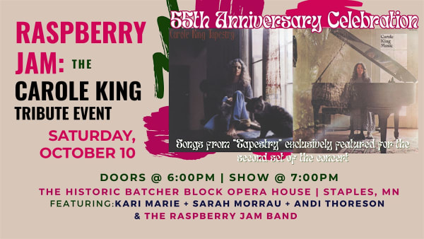 Raspberry Jam: the Carole King tribute concert celebrating Tapestry & Music