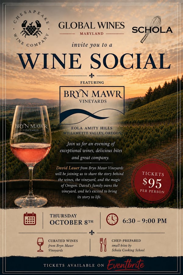 Wine Social Event with Bryn Mawr Vineyards