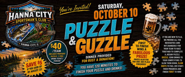 PUZZLE & GUZZLE!