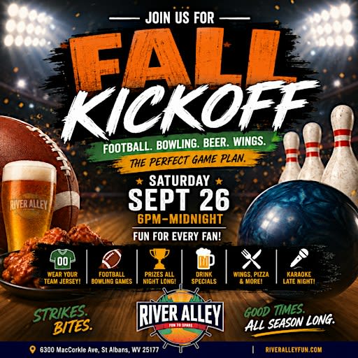 River Alley Fall Kickoff: Football, Bowling, Beer & Wings