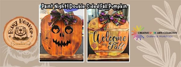 Paint Night!  Double Sided Porch Pumpkin