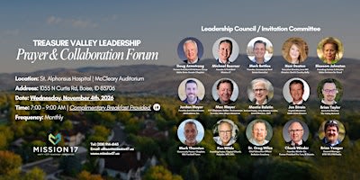 Treasure Valley Leadership Prayer & Collaboration Forum | WED. NOV 4, 2026
