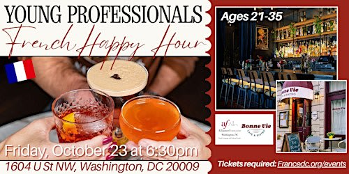 Young Professionals French Happy Hour (21-35) at Bonne Vie Café and Bistro