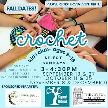 Crochet Volunteer Club- Ages 9-16