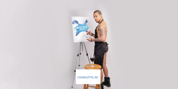 Booze N' Brush Next to Naked Sip n' Paint Charlotte NC- Exotic Male Model