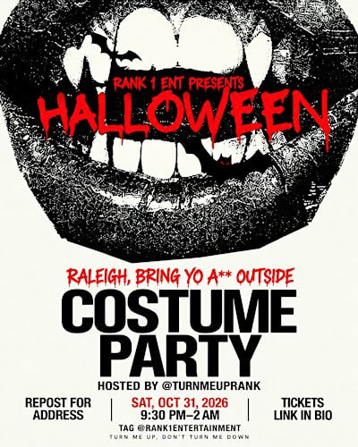 RALEIGH HALLOWEEN COSTUME PARTY