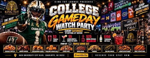 College GameDay Watch Party Saturdays $5 LEMON DROPS and $25 SHISHA til 9PM