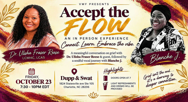 Accept the FLOW -an in person experience. Connect. Learn. Embrace the vibe.