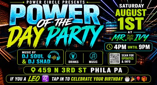 POWER OF THE DAY PARTY AT MR.IVY / EARLY BIRD TIXS AVAILABLE