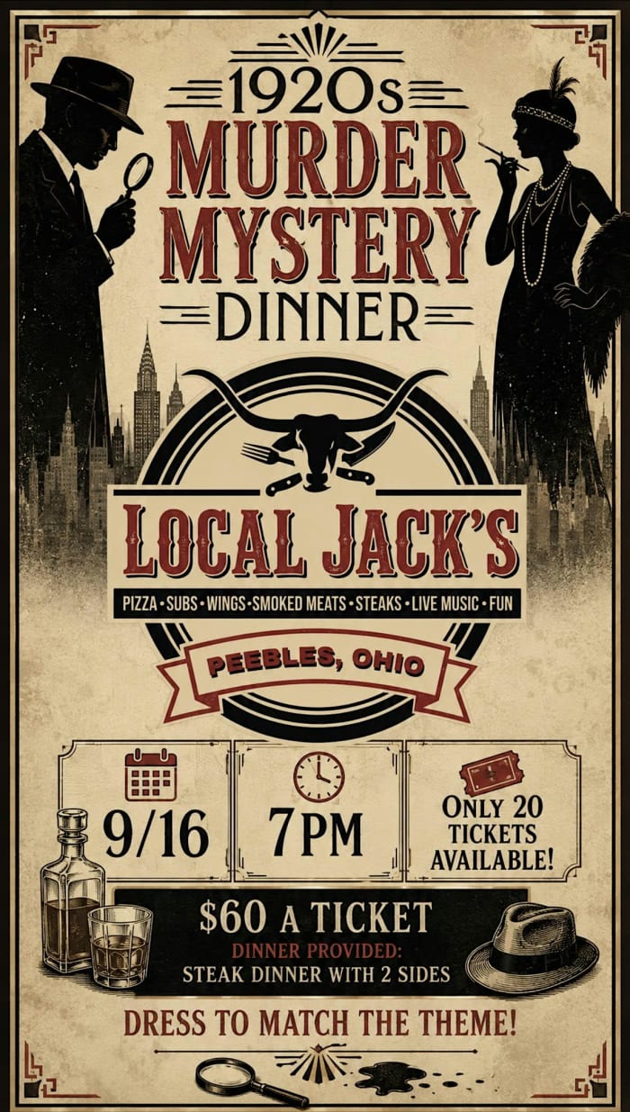 1920’s Murder Mystery Dinner at Local Jacks!