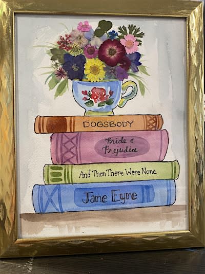 Book lovers watercolor painting at The Vineyard at Hershey!
