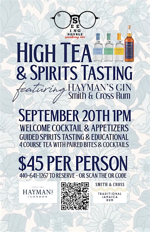 High Tea Spirits Tasting & Pairing Event @ Seeing Double