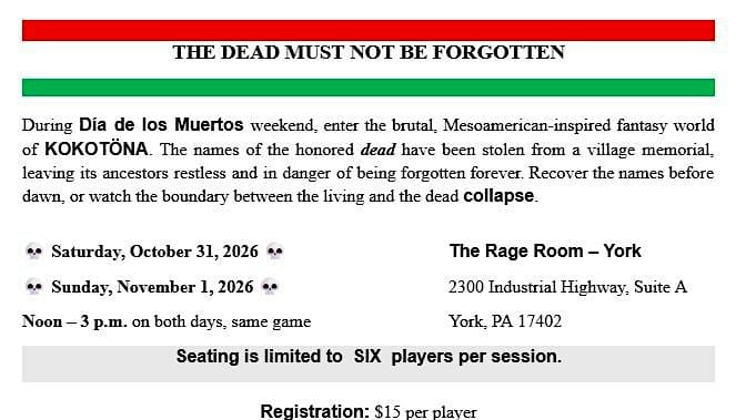 The Dead Must Not Be Forgotten