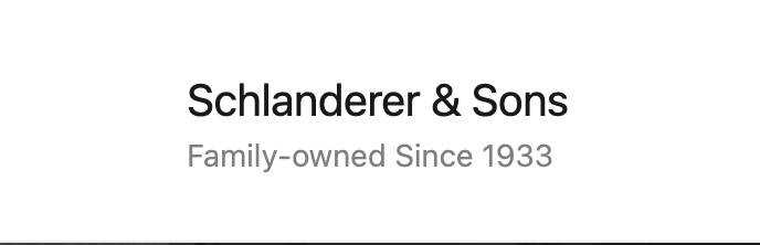 Schlanderer & Sons