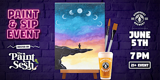 Paint & Sip Painting Event in Cincinnati, OH – “Lunar Peak” at Rhinegeist