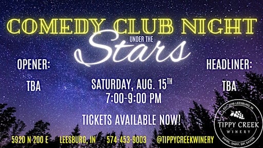 Comedy Club Night Under the Stars | Saturday, Aug. 15th 7pm to 9pm