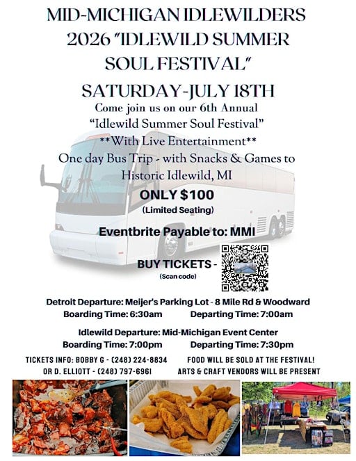 2026 Mid-Michigan Idlewilders Summer Soul Festival - Bus Tickets