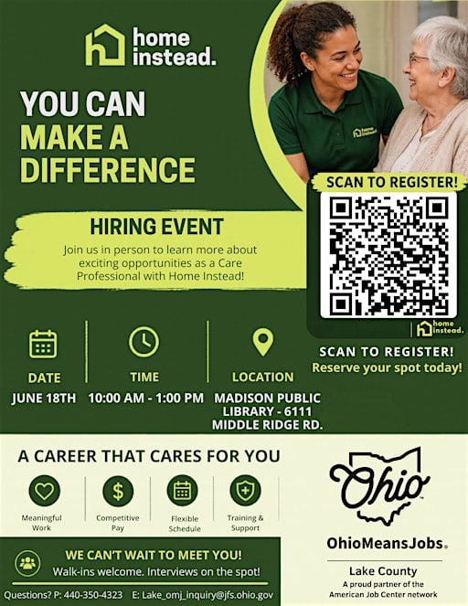 Care Professional Hiring Event with Home Instead.