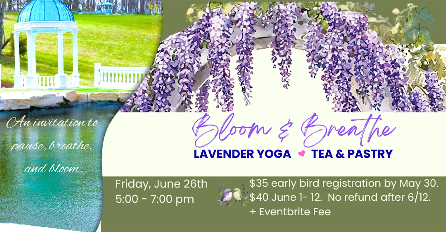 BLOOM & BREATHE - Lavender Yoga * Tea & Pastry