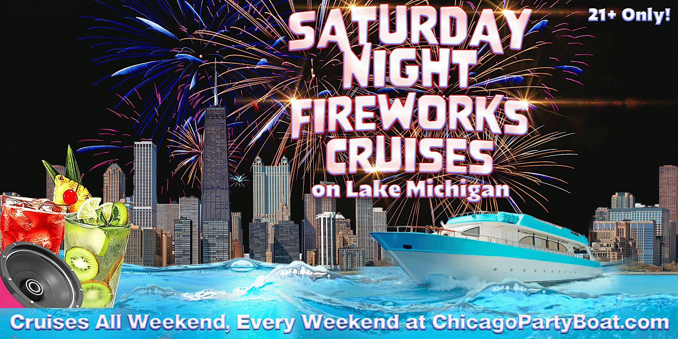 Saturday Night Fireworks Cruise on Lake Michigan | 21+ | Live DJ | Full Bar